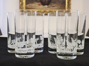 Zestaw, szklanki wysokie 6 szt. RYŚ I GŁUSZEC  myśliwskie Vintage retro