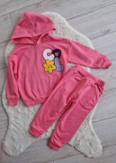 Nowy różowy komplet dres cool zestaw bluza + spodnie dresowe r. 98