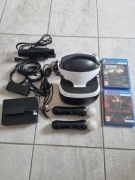 Kompletny Zestaw Playstation VR1 V2 +przejściówka Ps5