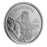 Srebrna moneta Mandrill , Kamerun 1 oz 2021