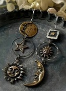 Kolczyki stal noce i dnie stal asymetryczne długie