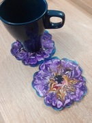 Podkładki pod kubek z żywicy epoksydowej   dwukrotnne.  Zestaw 2 szt.i