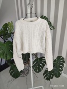 Krótki sweter Pimkie biały L 40 bawełna