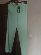 Nowe PINKO Spodnie Z Szerokimi Nogawkami Miętowe 3