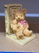 Podpórka do książek Miś z dzieckiem Vintage Figurka 13,7 cm