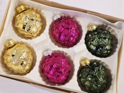 Bombki choinkowe  szklane szyszki 6 szt mat ozdoby na choinkę retro 