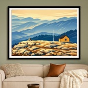 Norwegia - domek na Szlaku Ulriken - Art Deco 60x40cm