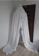 Baldachim Tipi z falbanką boczną biały 
