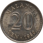 Malezja 20 sen 1980, KM#4