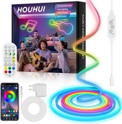 HOUHUI Neonowa taśma LED z pilotem 5m RGB IP67, 12V