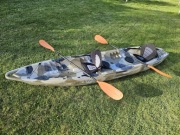 Kajak sit-on-top 3-osobowy - jak nowy - oparcia wiosla worek GRATIS
