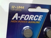 Baterie Alkaliczne, 1,5V LR44 (AG13), Alkaline A-Rorce, cena za 1 sztuke, 8