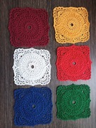 Zestaw serwetek na szydełku kordonek kolorowe