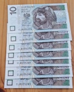 Banknoty 10zł  seria  kolekcjonerski UNC