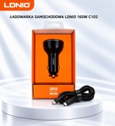 SUPER SZYBKA ŁADOWARKA SAMOCHODOWA LDNIO 160W 2xUSB-C USB-A PD QC 