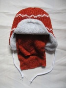 Komplet czapka z szalikiem ceglasta 44-50