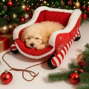 Świąteczne legowisko / domek dla psa | ozdoba domu | Zima 2025