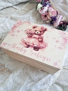 Piekny kuferek MISIA z imieniem dedykacją wewnątrz prezent dla dziewczynki 