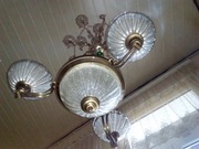 Żyrandol Retro,Plafon duży;średnica 75 cm; patyna