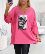 Lady plus size bawełna z laykrą