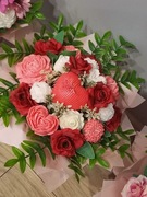 Flower box świece sojowe, czerwony, prezent, urodziny