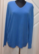 Niebieski sweter męski George XL | Serek V-neck | Stan BDB