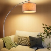 Lampa Podłogowa Stojąca Łukowa 150-175CM Srebrna