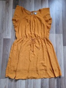 Musztardowa sukienka H&M r. 46