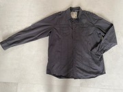 Czarna letnia bawełniana koszula męska casual pagony L XL