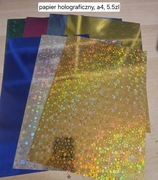 Papier holograficzny A4 mix kolorów gwiazdki DIY dekoracyjny