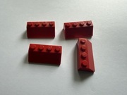 LEGO SLOPE 45 SKOS DASZEK 2x4 CZERWONE 3037 4 szt