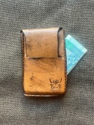 Portfel skórzany minimalistyczny rękodzieło z demonem