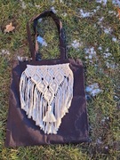 Bawełniana torba z makramą 