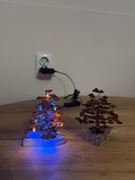 Drzewko bursztynowe podświetlane wys 10cm + drzewko bursztynowe wys.10cm