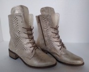 Botki ażurowe, złote 36