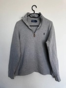 Polo Ralph Lauren Half Zip Vintage 1/4 Zip Szara Bluza Bawełna