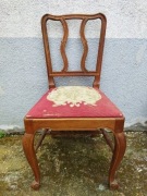 Dębowe krzesło ludwik z gobelinowym siedziskiem gobelin