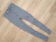 Pull&Bear * spodnie legginsy tregginsy w kratkę wysoki stan * 36 S