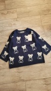 Mei collection granatowy sweter w misie XL/XXL
