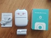 Mini drukarka termiczna Bluetooth NIEBIESKA + rolka GRATIS