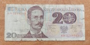 Banknot 20 zł z 1982r, Seria AH