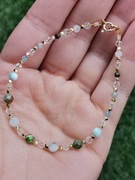 Kamienie bransoletka amulet  labradoryt srebro 