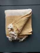 Wielofunkcyjny bawełniany Peshtemal 100x180 kremowo żółty musztardowy 