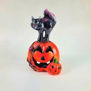 Dynia z kotem , lampion , halloween , dekoracja , ozdoba 