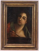 Kobieta przy wieczerzy, stary obraz XVII/XVIII wiek