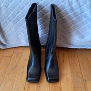 Buty kozaki  czarne  39  skóra nowe