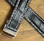 Breitling replika paska 22mm, czarny, gruby, zapięcie motylkowe