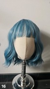 Peruka damska niebieska z grzywka