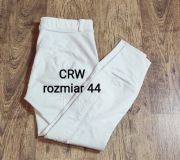 CRW damskie białe bryczesy, rozmiar 44, elastyczne nogawki 