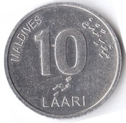 MALEDIWY 10 lari 2012, KM# 115, AU